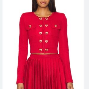 Self portrait red heart jacket new with tags